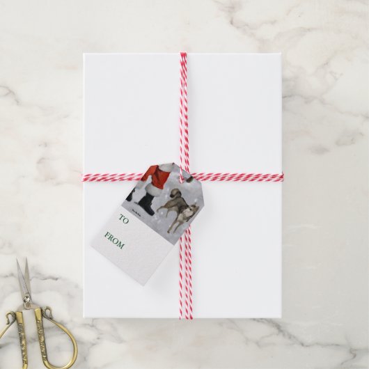 Alaskan Klee Kai kerstcadeaus Cadeaulabel (Met Touw)