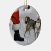 Alaskan Klee Kai kerstcadeaus Keramisch Ornament (Rechts)