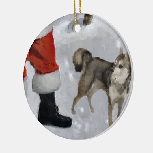 Alaskan Klee Kai kerstcadeaus Keramisch Ornament (Links)