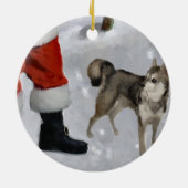 Alaskan Klee Kai kerstcadeaus Keramisch Ornament (Achterkant)