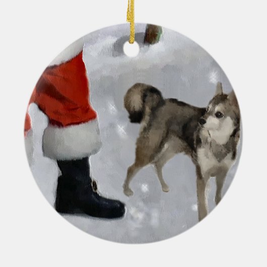 Alaskan Klee Kai kerstcadeaus Keramisch Ornament (Achterkant)