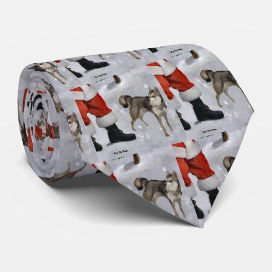 Alaskan Klee Kai kerstcadeaus Stropdas (Opgerold)