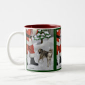 Alaskan Klee Kai kerstcadeaus Tweekleurige Koffiemok (Links)