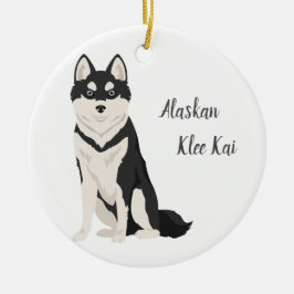 Alaskan Klee Kai Kerstversiering. Klee Kai Snow Keramisch Ornament