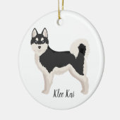 Alaskan Klee Kai Kerstversiering. Klee Kai Snow Keramisch Ornament (Links)