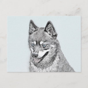 Alaskan Klee Kai Painting - Cute Original Dog Art Briefkaart