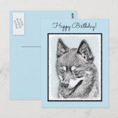 Alaskan Klee Kai Painting - Cute Original Dog Art Briefkaart (Voorkant / Achterkant)