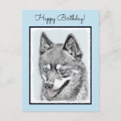 Alaskan Klee Kai Painting - Cute Original Dog Art Briefkaart (Voorkant)