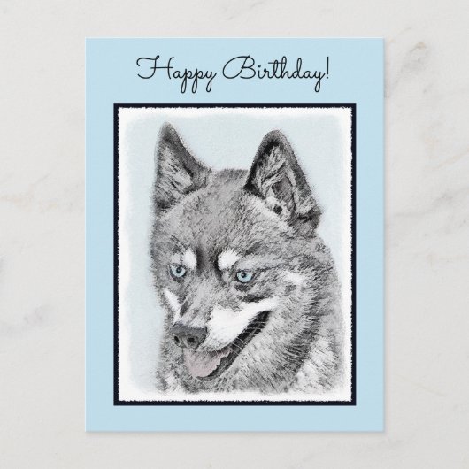 Alaskan Klee Kai Painting - Cute Original Dog Art Briefkaart (Voorkant)