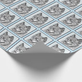 Alaskan Klee Kai Painting - Cute Original Dog Art Cadeaupapier (Hoek)