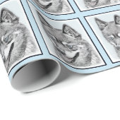 Alaskan Klee Kai Painting - Cute Original Dog Art Cadeaupapier (Rol Hoek)