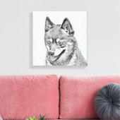 Alaskan Klee Kai Painting - Cute Original Dog Art Canvas Afdruk (Insitu (Woonkamer))