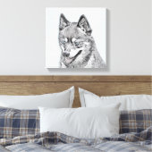 Alaskan Klee Kai Painting - Cute Original Dog Art Canvas Afdruk (Insitu (Slaapkamer))