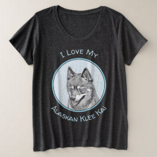 Alaskan Klee Kai Painting - Cute Original Dog Art Grote Maat T-shirt
