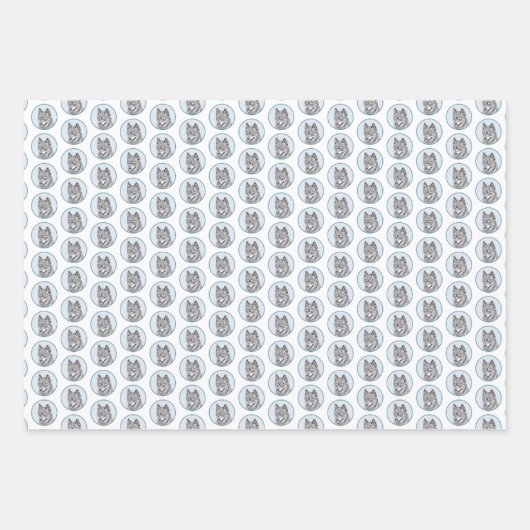 Alaskan Klee Kai Painting - Cute Original Dog Art Inpakpapier Vel (Voorkant 2)