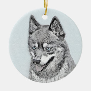 Alaskan Klee Kai Painting - Cute Original Dog Art Keramisch Ornament