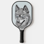 Alaskan Klee Kai Painting - Cute Original Dog Art Pickleball Paddle (Achterkant)
