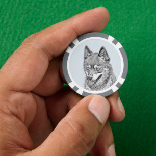 Alaskan Klee Kai Painting - Cute Original Dog Art Poker Chips