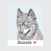 Alaskan Klee Kai Painting - Cute Original Dog Art Sticker (Vel)