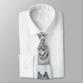 Alaskan Klee Kai Painting - Cute Original Dog Art Stropdas (Gebonden)