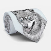 Alaskan Klee Kai Painting - Cute Original Dog Art Stropdas (Opgerold)