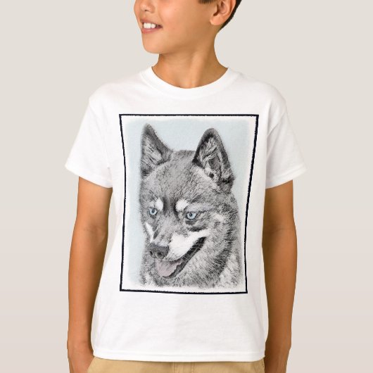 Alaskan Klee Kai Painting - Cute Original Dog Art T-shirt (Voorkant)