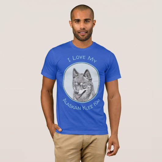 Alaskan Klee Kai Painting - Cute Original Dog Art T-shirt (Voorkant volledig)