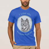 Alaskan Klee Kai Painting - Cute Original Dog Art T-shirt (Voorkant)