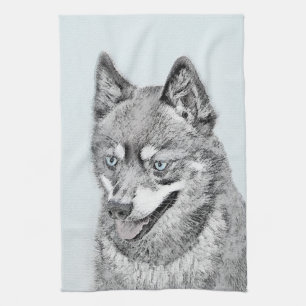 Alaskan Klee Kai Painting - Cute Original Dog Art Theedoek