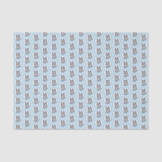 Alaskan Klee Kai Painting - Cute Original Dog Art Tissuepapier (Voorkant)