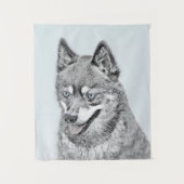 Alaskan Klee Kai Painting - Cute Original Dog Art Wandkleed (Voorkant)