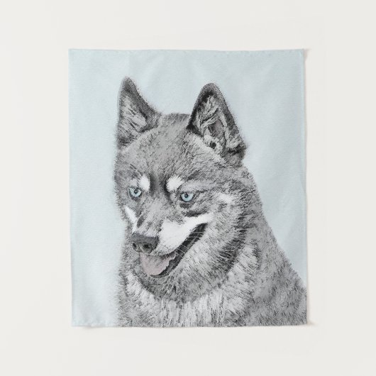 Alaskan Klee Kai Painting - Cute Original Dog Art Wandkleed (Voorkant)