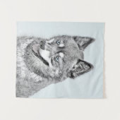 Alaskan Klee Kai Painting - Cute Original Dog Art Wandkleed (Voorkant (horizontaal))