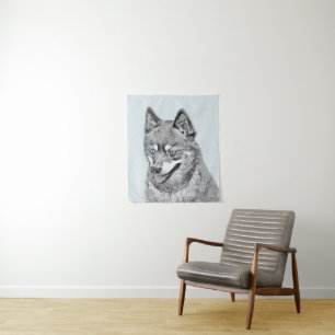 Alaskan Klee Kai Painting - Cute Original Dog Art Wandkleed