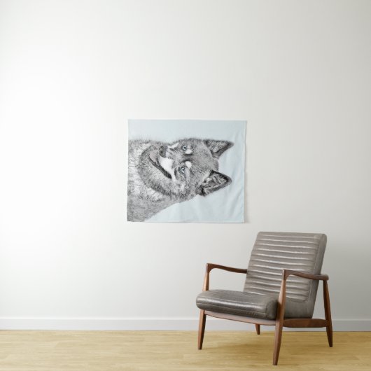 Alaskan Klee Kai Painting - Cute Original Dog Art Wandkleed (In Situ (horizontaal))