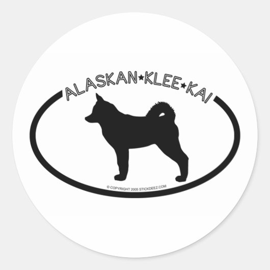 Alaskan Klee Kai Silhouette Zwart Sticker (Voorkant)