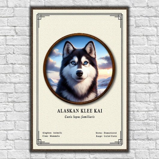 Alaskan Klee Kai Zoölogie Serie Poster