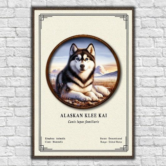Alaskan Klee Kai Zoölogie Serie Poster