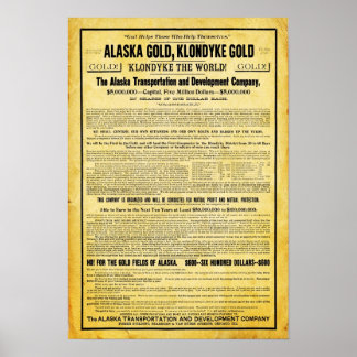 Alaskan Klondike Gold Rush Travel Poster