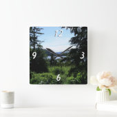 Alaskan Landscape Beauful Alaska-fotografie Vierkante Klok (Huis)