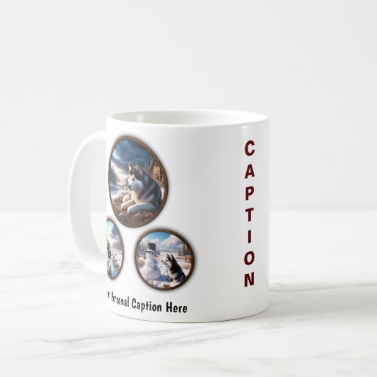 Alaskan Malamute 6-Afbeelding koffie Mok ontwerp (Voorkant links)