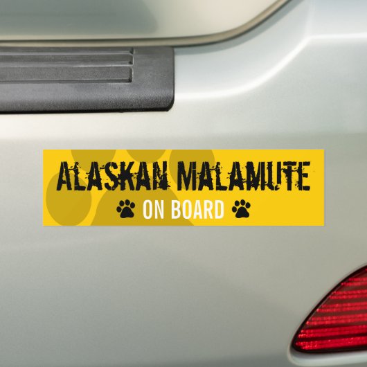 Alaskan Malamute aan boord Bumpersticker (Op auto)