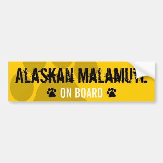Alaskan Malamute aan boord Bumpersticker (Voorkant)