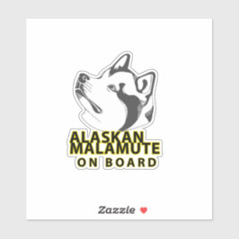 Alaskan Malamute aan boord Sticker