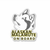 Alaskan Malamute aan boord Sticker (Voorkant)