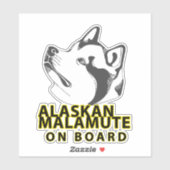 Alaskan Malamute aan boord Sticker (Vel)