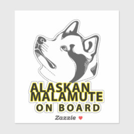 Alaskan Malamute aan boord Sticker