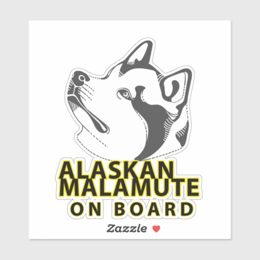 Alaskan Malamute aan boord Sticker (Vel)