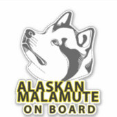 Alaskan Malamute aan boord Sticker (Voorkant)