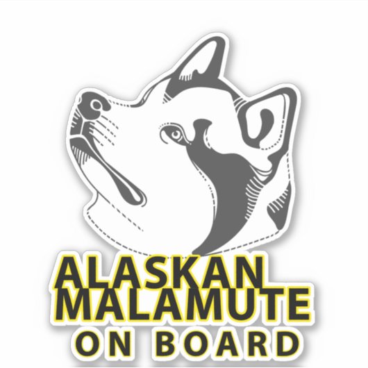 Alaskan Malamute aan boord Sticker (Voorkant)